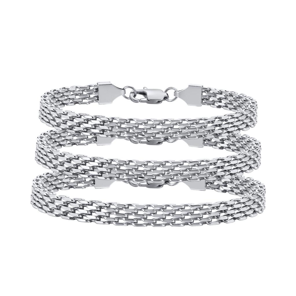 6mm Waterproof Mesh Link Chain Bracelet For Women, 18k Gold Plated Stainless Steel Adjustable, Non Tarnish Jewelry 17cm-21cm