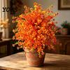 Fall Harvest Lawn Ornaments Artificial Autumn Flowers Bouquet, Maple Leaf/Morning Glory/Camellia Eucalyptus Ground Stake, Waterproof