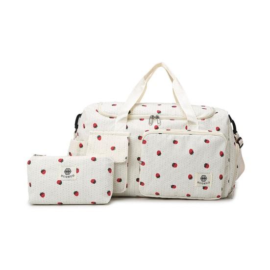 Strawberry Travel Carryall Large Capacity Wet And Dry Separation Duffel Bag Crossbody Gym Bag with Shoes Compartment for Fitness Weekender
