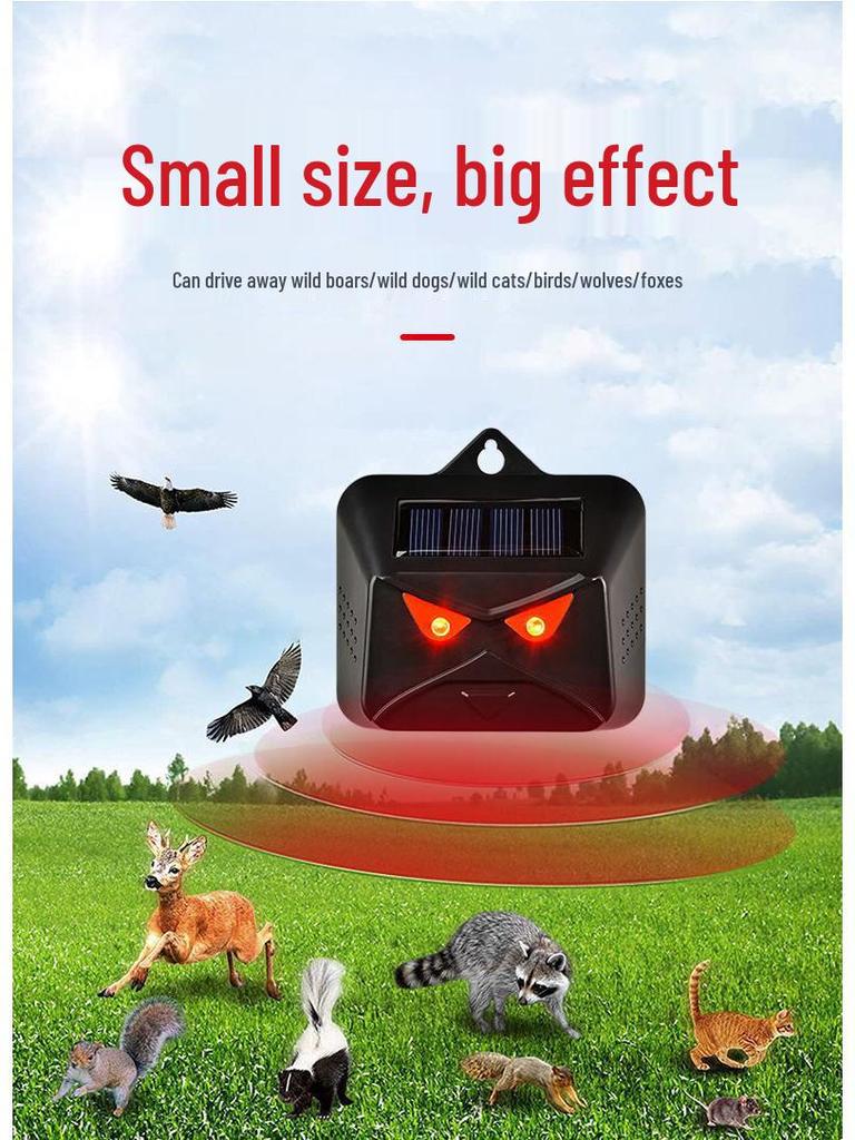 Solar-Powered Waterproof Outdoor Animal Repeller with Automatic Night Light