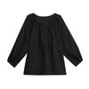 Elegant Plus Size Black Blouse for Women In Loose New Chinese Style with Long Sleeves