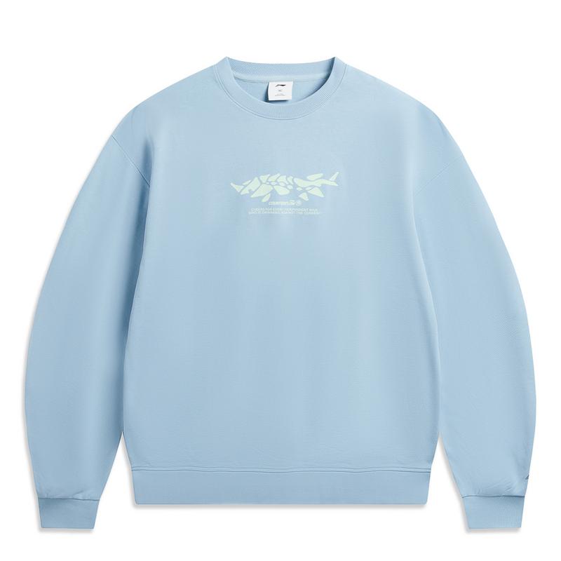 Li Ning Outdoor CF Мягкая дышащая теплая толстовка унисекс Незабудка-синий AWDW171-5 S