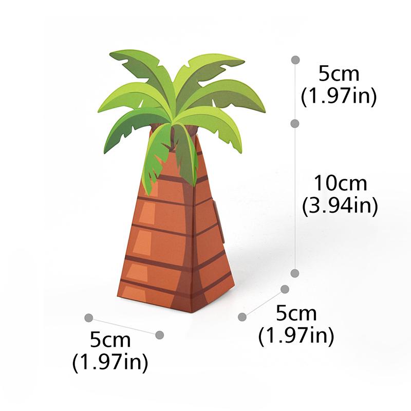 10Pcs Paper Carton Wedding Palm Tree Folding Locket Eco-Friendly Candy Wrapping Box Party Paper Box Marriage Coconut Tree Carton