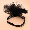 Feathered Headpiece Elastic Headband 1920s Flapper Headband Costume Accessories for Women Wedding Prom Masquerade Party