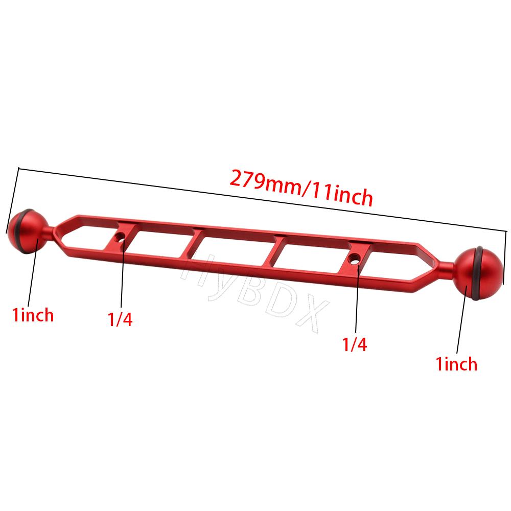 

5 7 9 11 inch Dual Ball Head 1 Joint Adapter Extension Arm for GoPro Underwater Butterfly Clamp Mount Scuba Diving Lights Torch Brown#8d6468