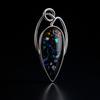 Certified 27 Ct Natural Black Opal Pear Pendant 925 Sterling Silver Jewelry