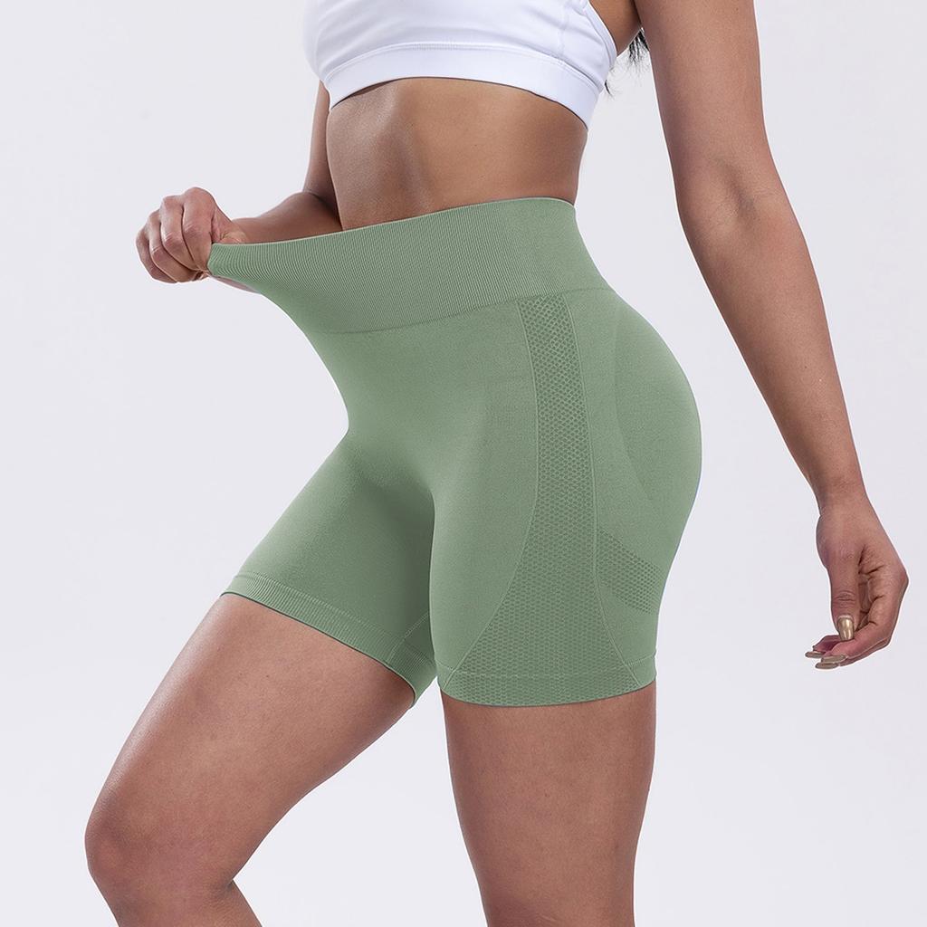 Women's Seamless Yoga Peach Pants, Elastic Quick Drying Running And Fitness Shorts, Women's High Waist And Hip Lifting Tight Sports Shorts