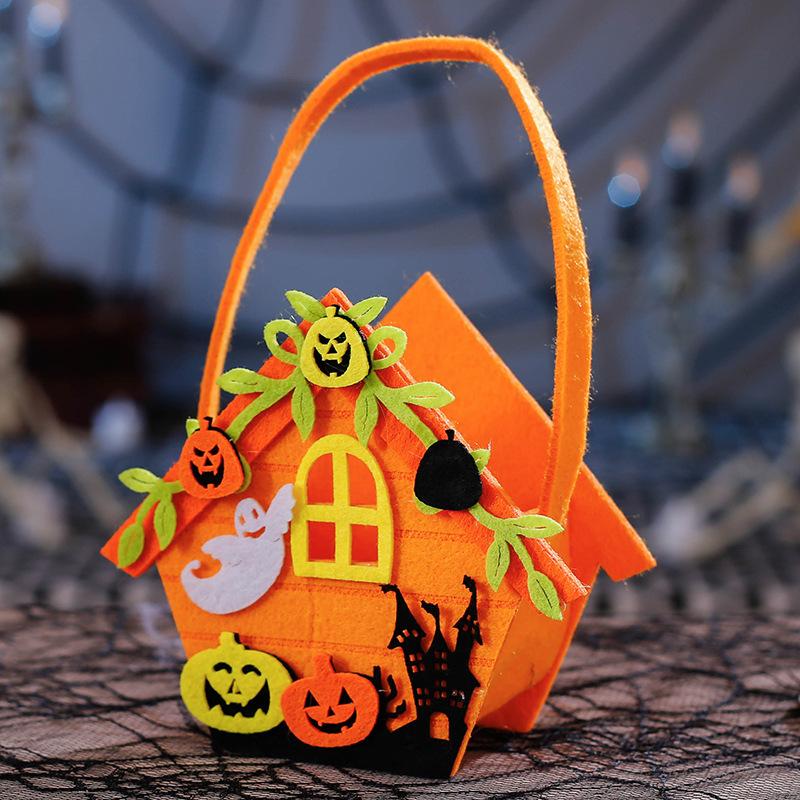 1-6 STÜCK Halloween Süßigkeitenbeutel für Kinder Filz Kürbis Geschenk Tragetasche Feiertagsparty Halloween Dekorationen Zubehör