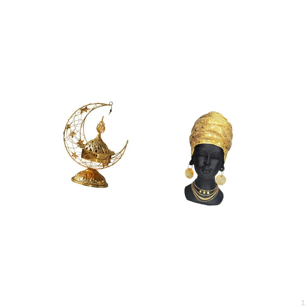 Antique Candle Stand And African Woman Statue Resin Figurine Creative Sculpture for Living Room
