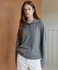 AAU High-Neck Button-Up Knit_Melange Grey