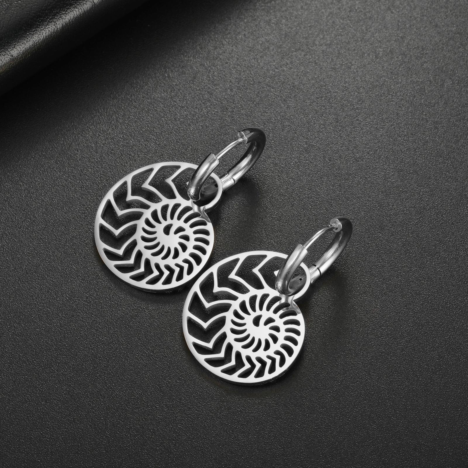LIKGREAT Fashion Fibonacci Spiral Hoop Earrings Stainless Steel Women Lady Nautilus shell Spiral Jewelry Valentine s Day Gifts