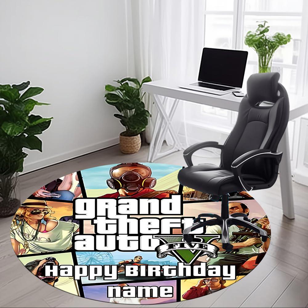 GTA Office Round Area Rug,  Under Office Chairs Bedroom Living Room Home Decor a0908165