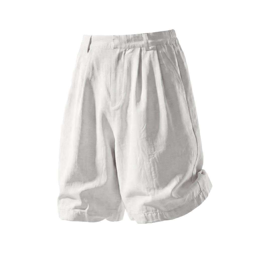 Mens Linen Texture Casual Shorts With Breathable Fabric For Spring Summer Wear