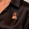 Decorative Brooch Enamel Cartoon Dachshund Design Zinc Alloy Lapel Pin Sweater Dress Suit Lapel Badge Versatile Accessory