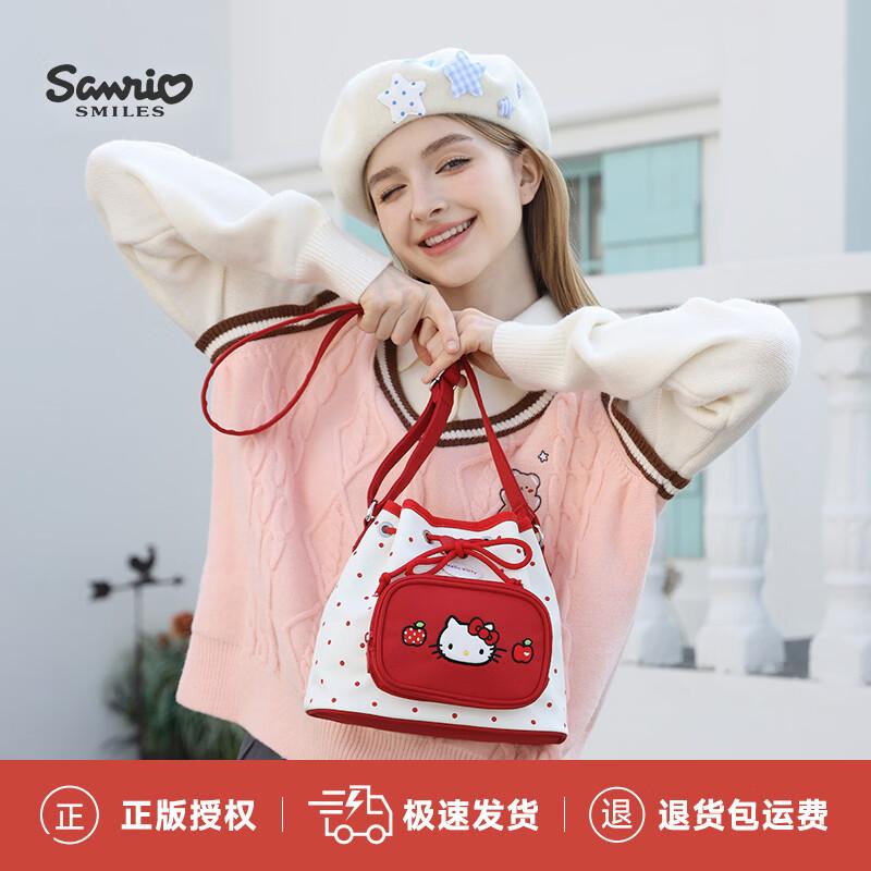 Женская сумка через плечо Hello Kitty в горошек