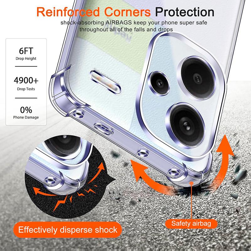 Transparent Shockproof Silicone Soft Case For Xiaomi Redmi Note 13 12 Pro Plus Pro+ 4G 5G Luxury Ultra Thin Clear Shell Cover