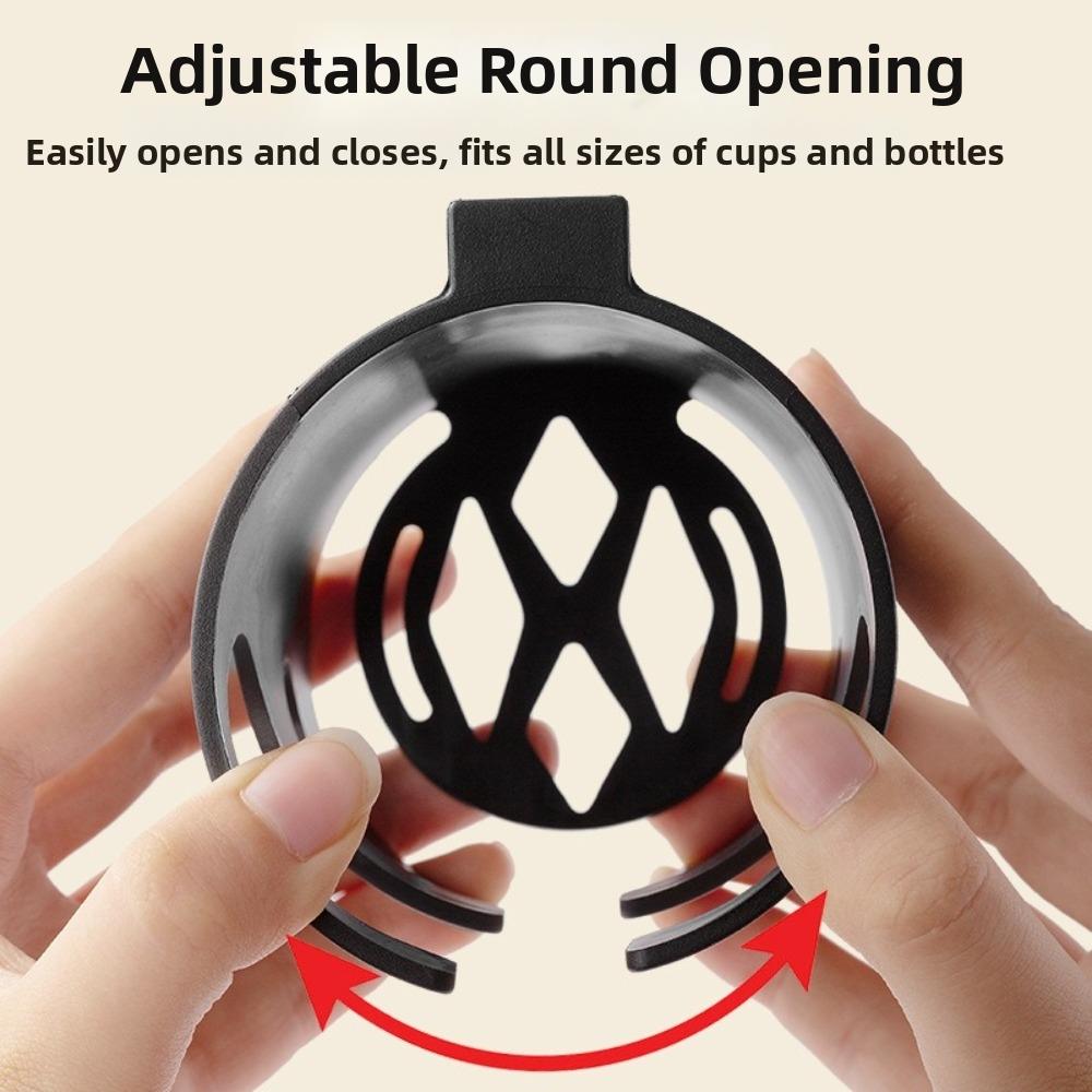 Multifunctional Baby Strollers Cup Holder Black Plastic Adjustable Cup Holder for Bicycle