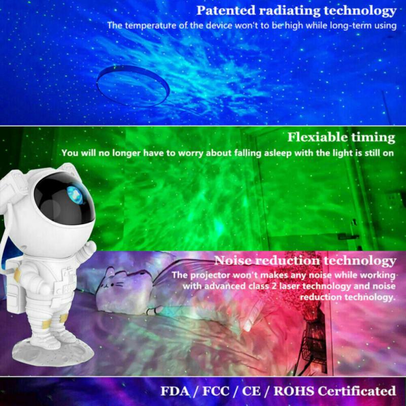 Astronaut Starry Galaxy Projector Night Light Lamp Space Nebula Star