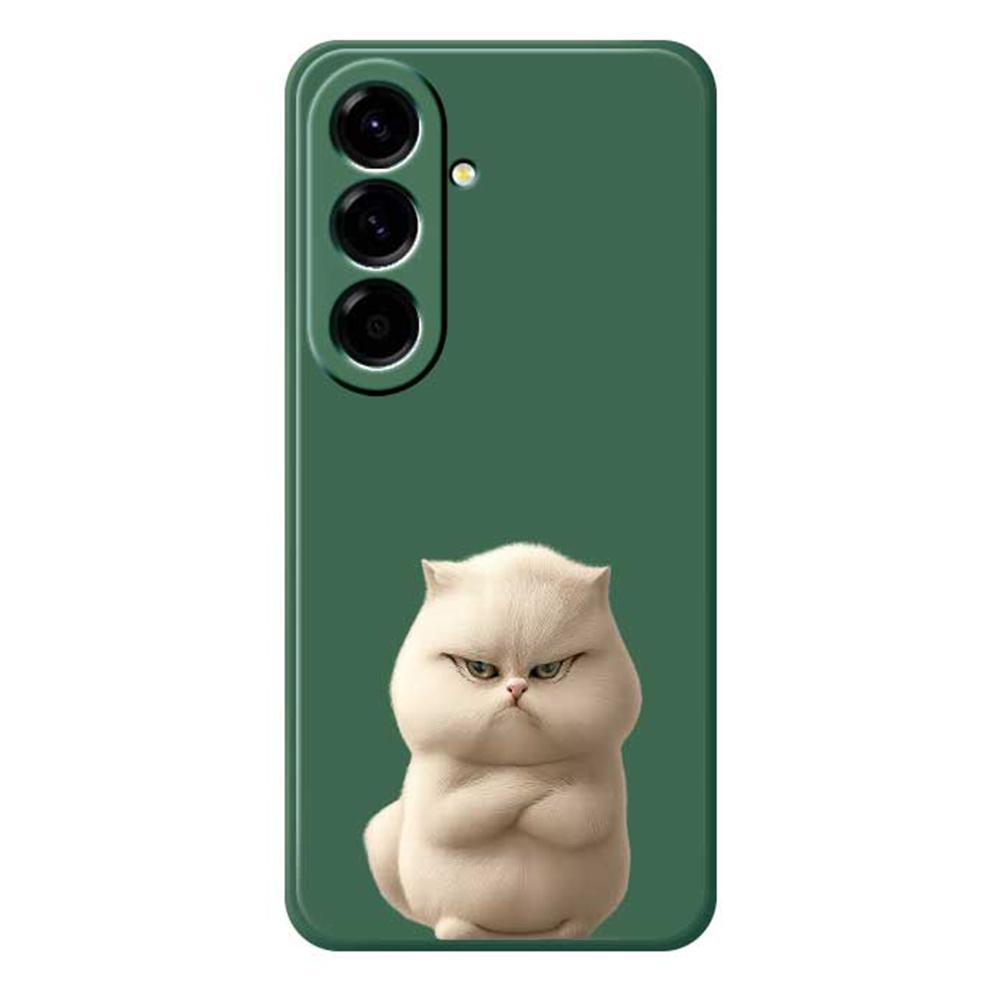 For Samsung Galaxy A56 5G Case Angry Cat Pattern Printing Straight Edge TPU Phone Back Cover