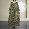 Travel Round Neck Vintage Long Skirt Flesh Covering Dresses
