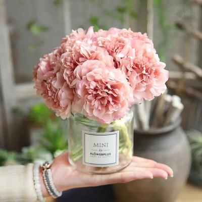 1 Strauß 5 Köpfe Pfingstrose Hortensie Kunstblume Hochzeit Hochzeitsfeier Hochzeitstag Valentinstag Blumendekoration