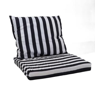 Gartenstuhl-Kissen-Set mit Sitz- und Rückenkissen aus Memory-Schaum für Terrassen- und Balkonmöbel