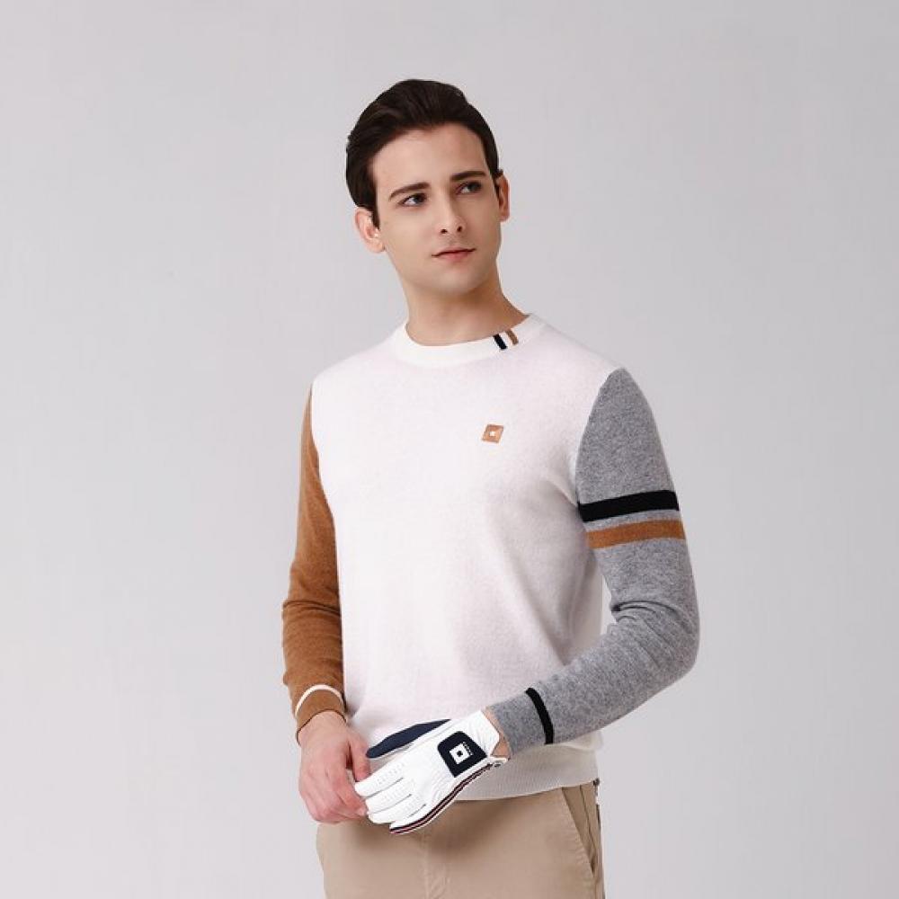 Onoff Men S Round Color Sweater Of2412gb White 48