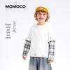MOMOCO Boy's Fashion Faux Two-Piece Long Sleeve T-Shirt