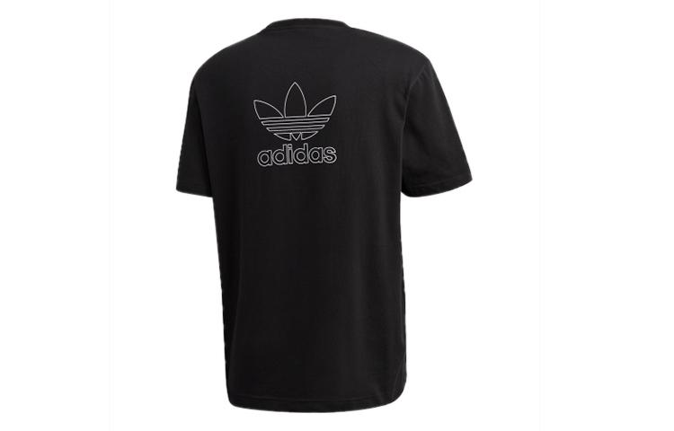 Adidas Originals T Shirts Men's Black Crew Neck Moderate Straight Fit GE0826