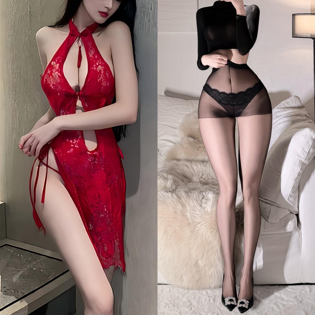 Sex underwear pure desire temptation sexy cheongsam suit passion free lace hip wrap perspective classical hollow uniform