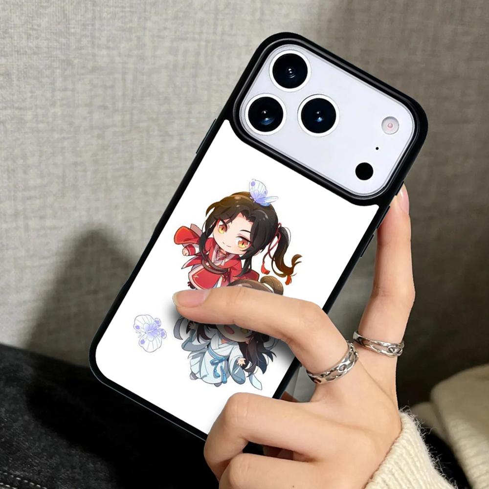 Capa Case for iPhone 17 Air 16 Pro Max 15 Plus 11 13 Mini 14 12 Back Phone Cover Tian Guan Ci Fu hua cheng xie lian