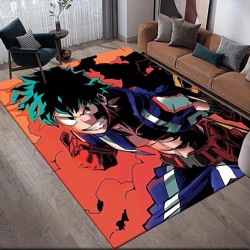 My Hero Academia Midoriya Collection Anti-Slip Floor Mat, Rectangular Carpet for Bedroom & Game Zone