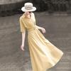 Lanseer V-Neck Short Sleeve Commuter Dress
