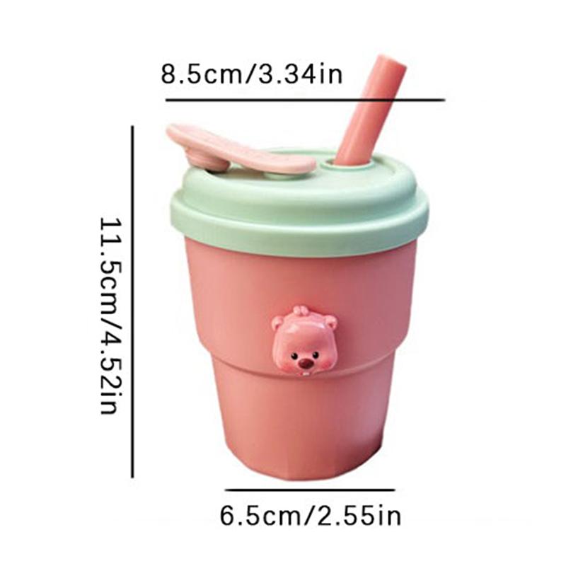 500Ml Coffee Mug With Lid Straw Silicone Cold Juice Milk Tea Mug Leak-Proof Drinking Water Bottles Portable Travel Cup