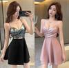 V-neck Sexy Low-cut Waist Pendulum Suspender Dress Slim-fitting Pure Desire Club Massage Foot Bath A-word Short Skirt