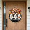 30cm Halloween Ghost Door Hanger With Maple Leaf Decor Eco Friendly Wooden Fabric Wall Art For Holiday Party Indoor Outdoor Decoration