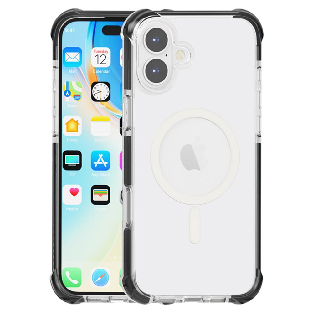Für iPhone 16 Plus Hülle Kompatibel mit MagSafe Verstärkte Ecken TPU+Acryl+TPE Handyhülle