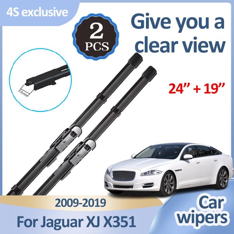 Car Front Wiper Blades For Jaguar XJ X351 Body Kit 2009- Durable Noise Reduction Windshield Wipers Blades Strip Accessories