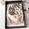 Chic Autumn/Winter Silk Scarf with Magnetic Golden Ball Clasp – Korean Style Neck Warmer
