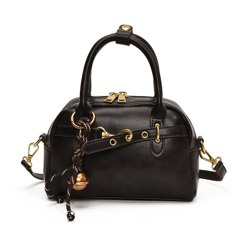 Wholesale New Design High Sense Fashion Niche Design Sense Portable Boston Bag Solid Color Versatile Messenger Women's Bag