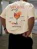 Fashionable Vacation Men's Summer Juice Pattern Printed Breathable and Comfortable Round Neck Pure Cotton T-shirt