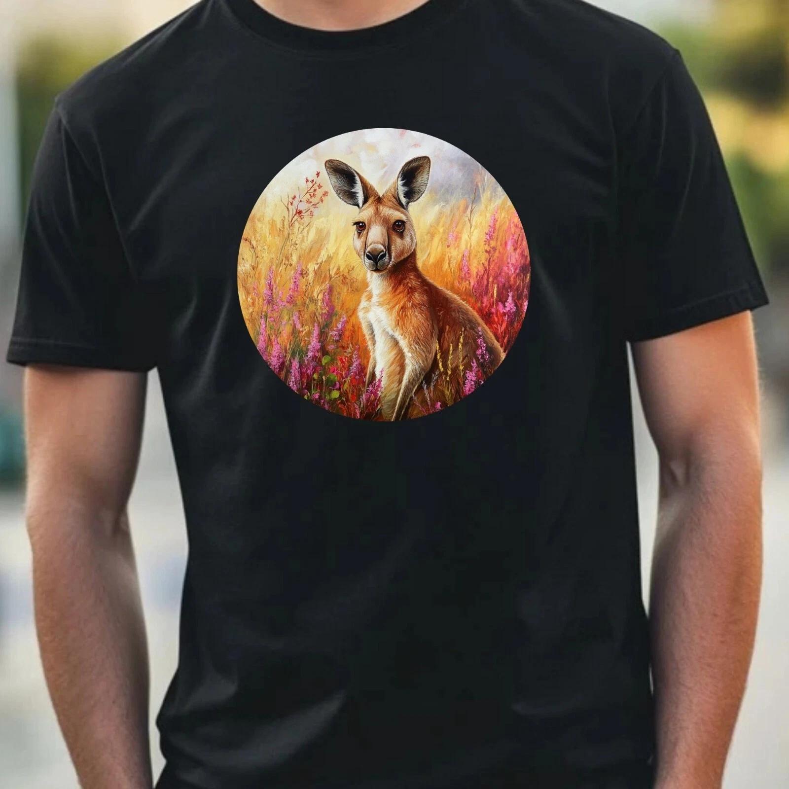 T-Shirt Herren Känguru Portrait Motiv Baumwolle Größe XS bis 5XL XL
