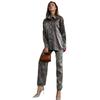 2024 Spring Women's Leopard Print Casual Two-Piece Set: Long Sleeve Top & Pants