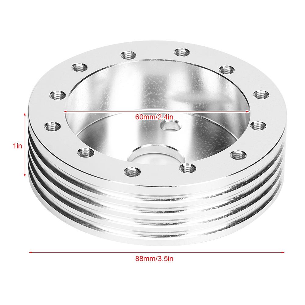 1in Aluminum Steering Wheel Hub Spacer for 5 6 Hole Wheels to 3 Hole Adapter(Black)