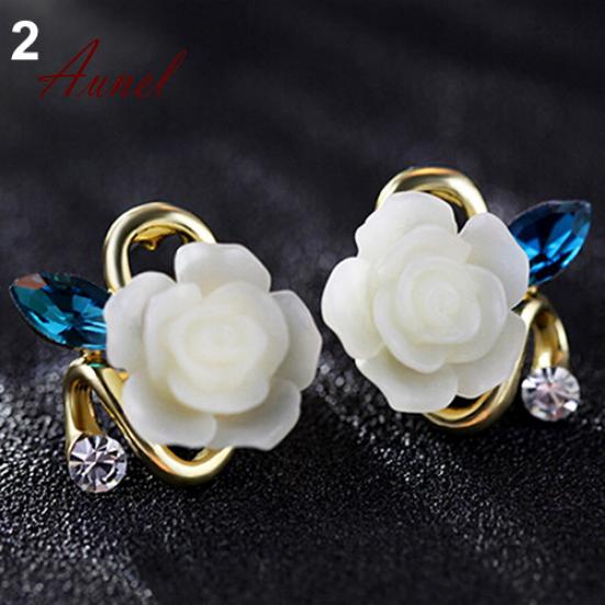 Fantastic Women Lady Resin Rose Flower Earrings Ear Studs Jewelry Gift
