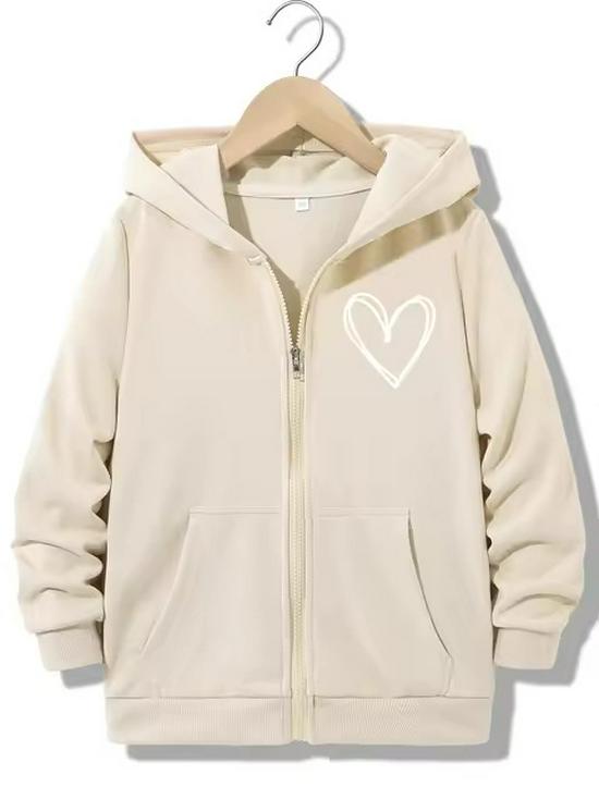 90s Trendy Heart Letter Zipper Hoodie for Boys & Girls - Fashionable Y2K Casual Jacket