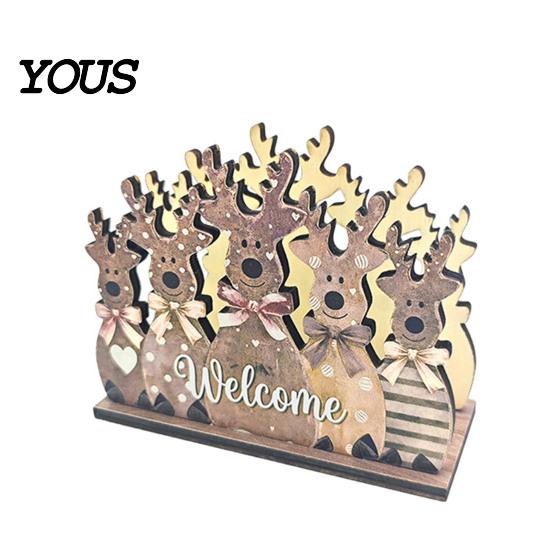 Wooden Holiday Ornament Christmas Napkin Holder for Table, Santa Snowman Reindeer Tree Cocktail Square Storage Tissue Dispenser Winter Parties,