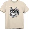 Siberian Husky T Shirt Realistic Husky Face Graphic Tee Blue Eyes Dog Lover Top