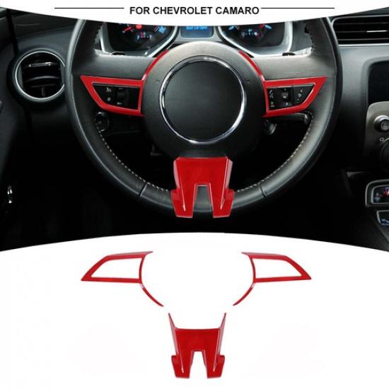 

Red Steering Wheel Panel Cover Trim Decor For Chevy Camaro 2010-2011 Accessories
