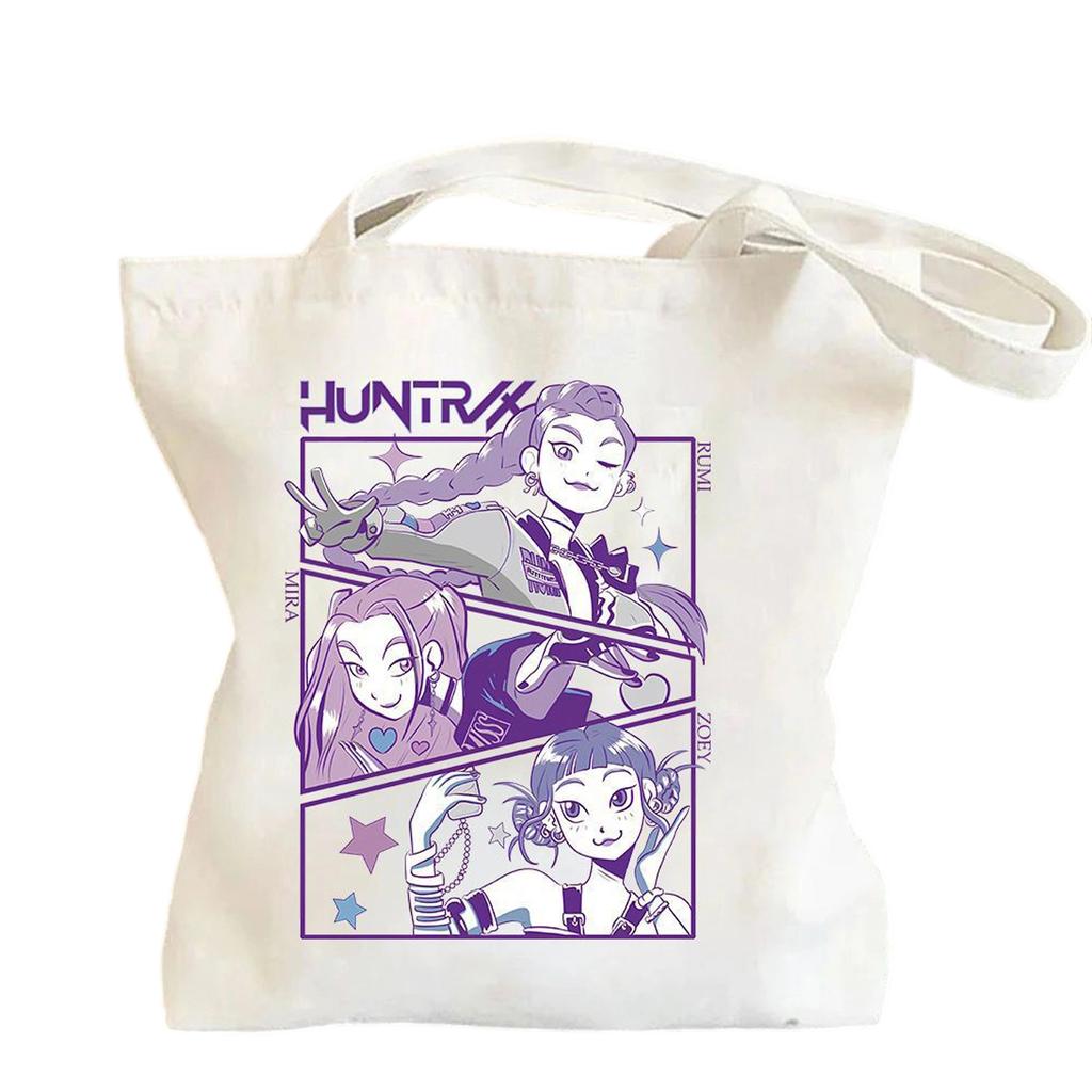 Hunters Surrounding Printed Canvas Shopping Tote Bag With Large Capacity